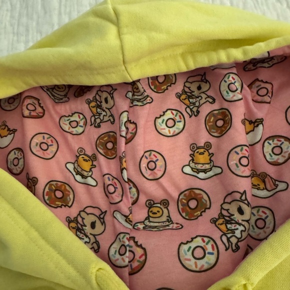 Tokidoki Gudetama Donatello OVER IT Hoodie in Yellow. Women's Size Small - Picture 10 of 10
